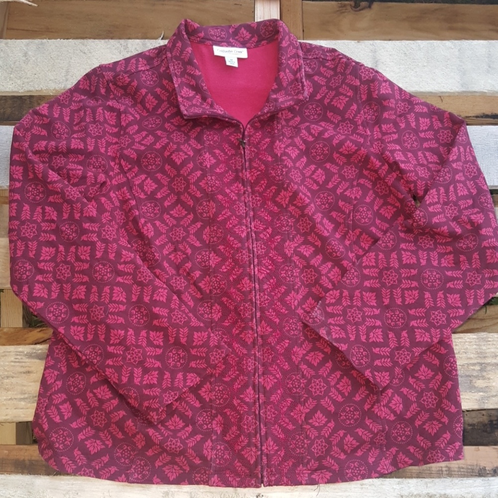 Coldwater Creek M Cotton Jacket Pink